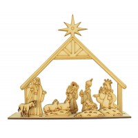 Laser cut 3D Nativity Scene on a Stand